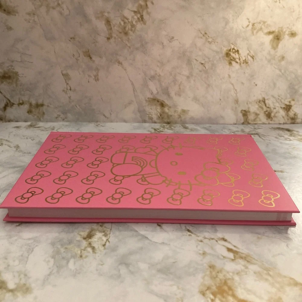 Hello Kitty Journal Gold Foil Bows Pink Hardcover Planner Notebook Stationery